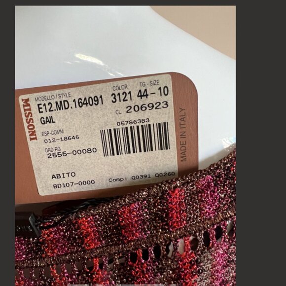 NWT MISSONI RED w/LUREX DRESS SIZE 44/10 - Picture 12 of 12